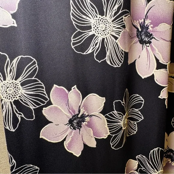 Jessica Howard Navy Blue Dress with Purple and White Flowers size 14W - Picture 7 of 12